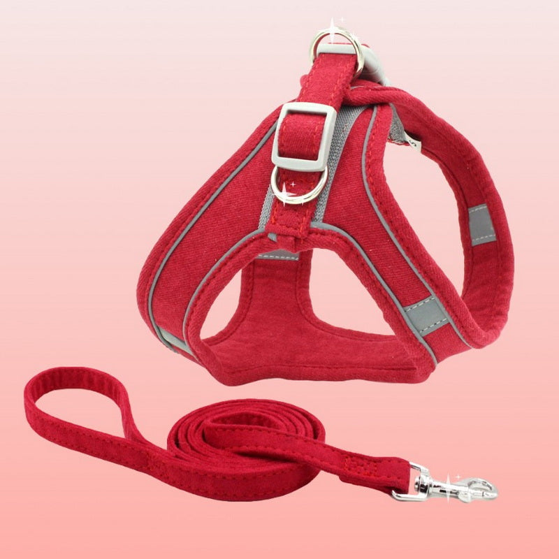 Elevate Your Pet's Style with the Pet Vest Style Chest Harness Leash Set